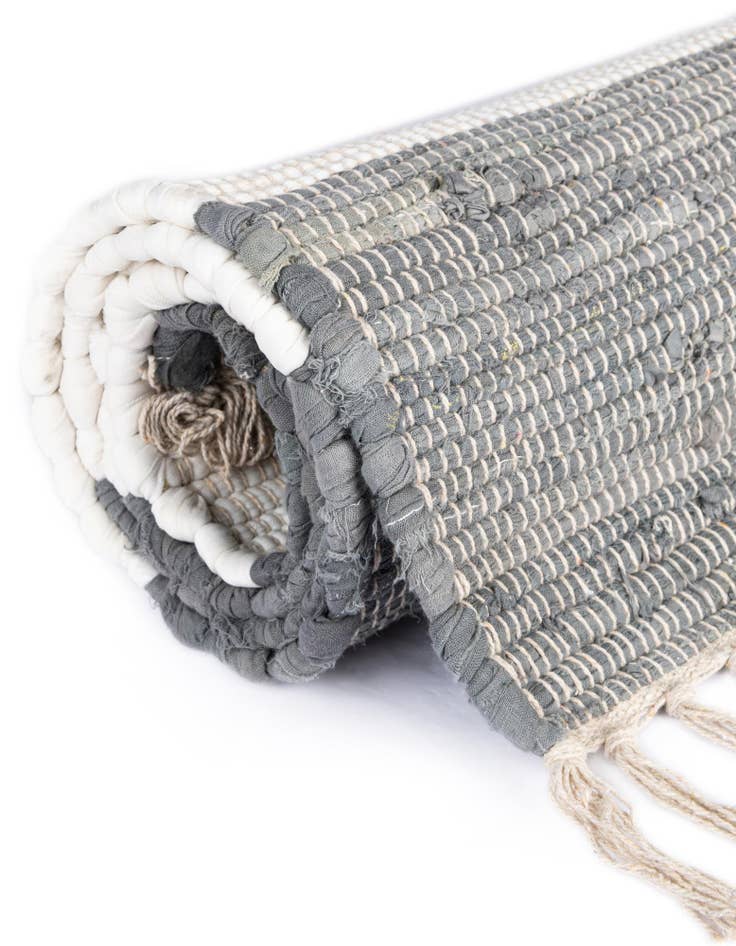 Detail image of 2' 2 x 12'  Hand Woven Chindi Rag Runner Rug