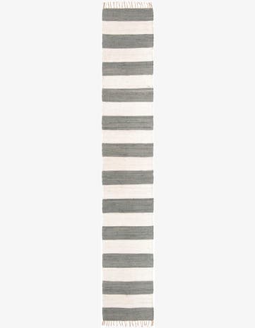 Gray Hand Woven Chindi Rag Runner Rug