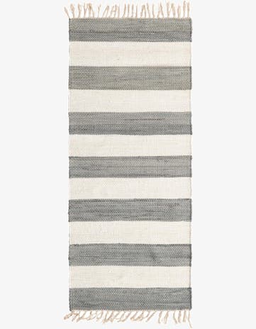 Gray Hand Woven Chindi Rag Runner Rug