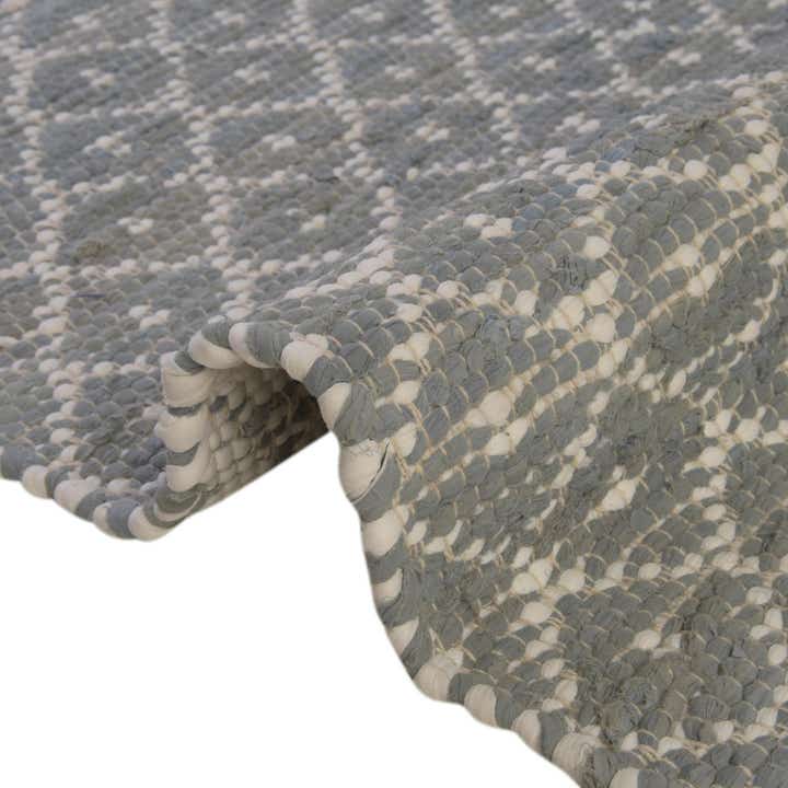 3' x 7' 9 Hand Braided Chindi Trellis Runner Rug