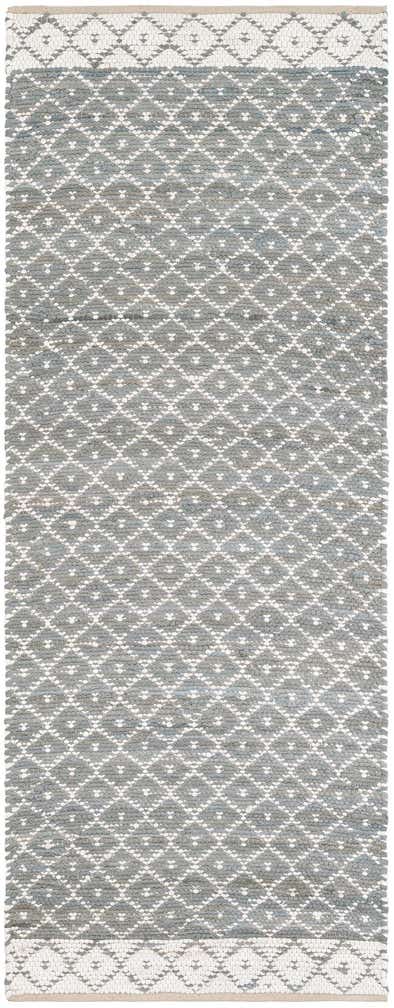 3' x 7' 9 Hand Braided Chindi Trellis Runner Rug