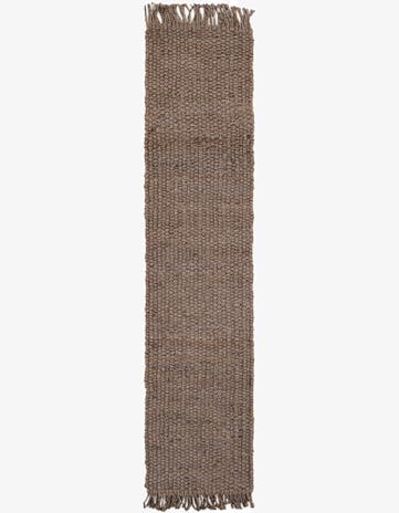 Gray Hand Woven Chunky Jute Runner Rug