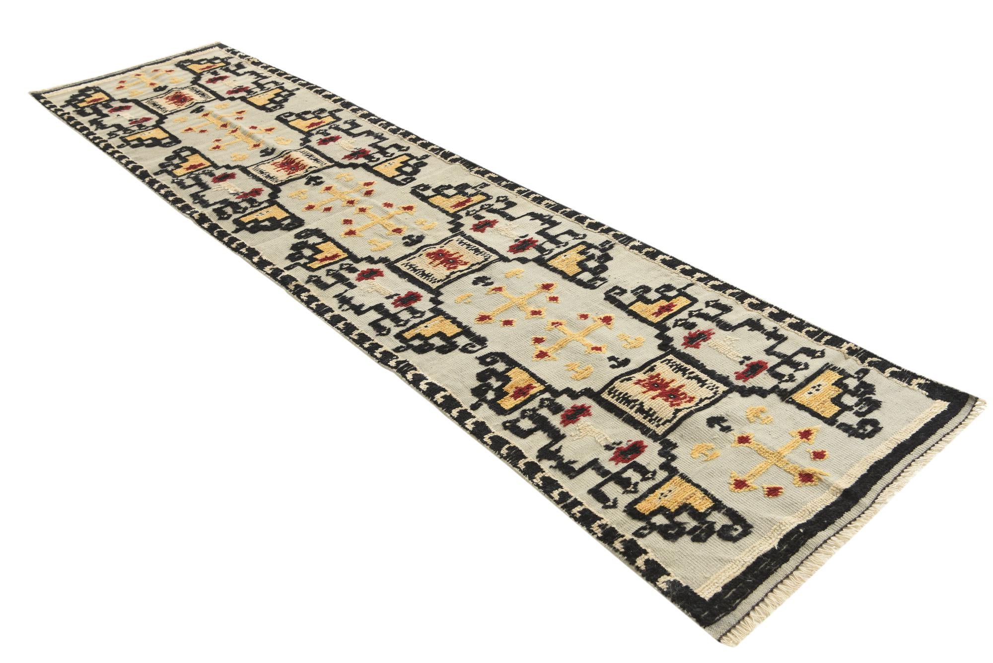 3' 1 x 12' 3 Hand Knotted Darya Wool Runner Rug