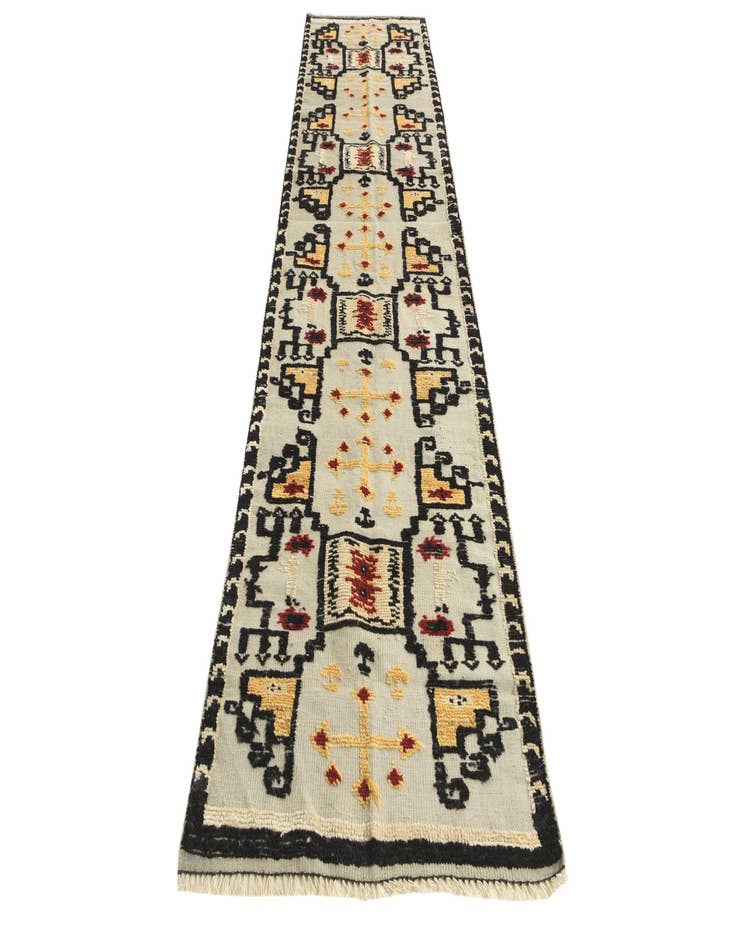 Detail image of 3' 1 x 12' 3  Hand Knotted Darya Wool Runner Rug