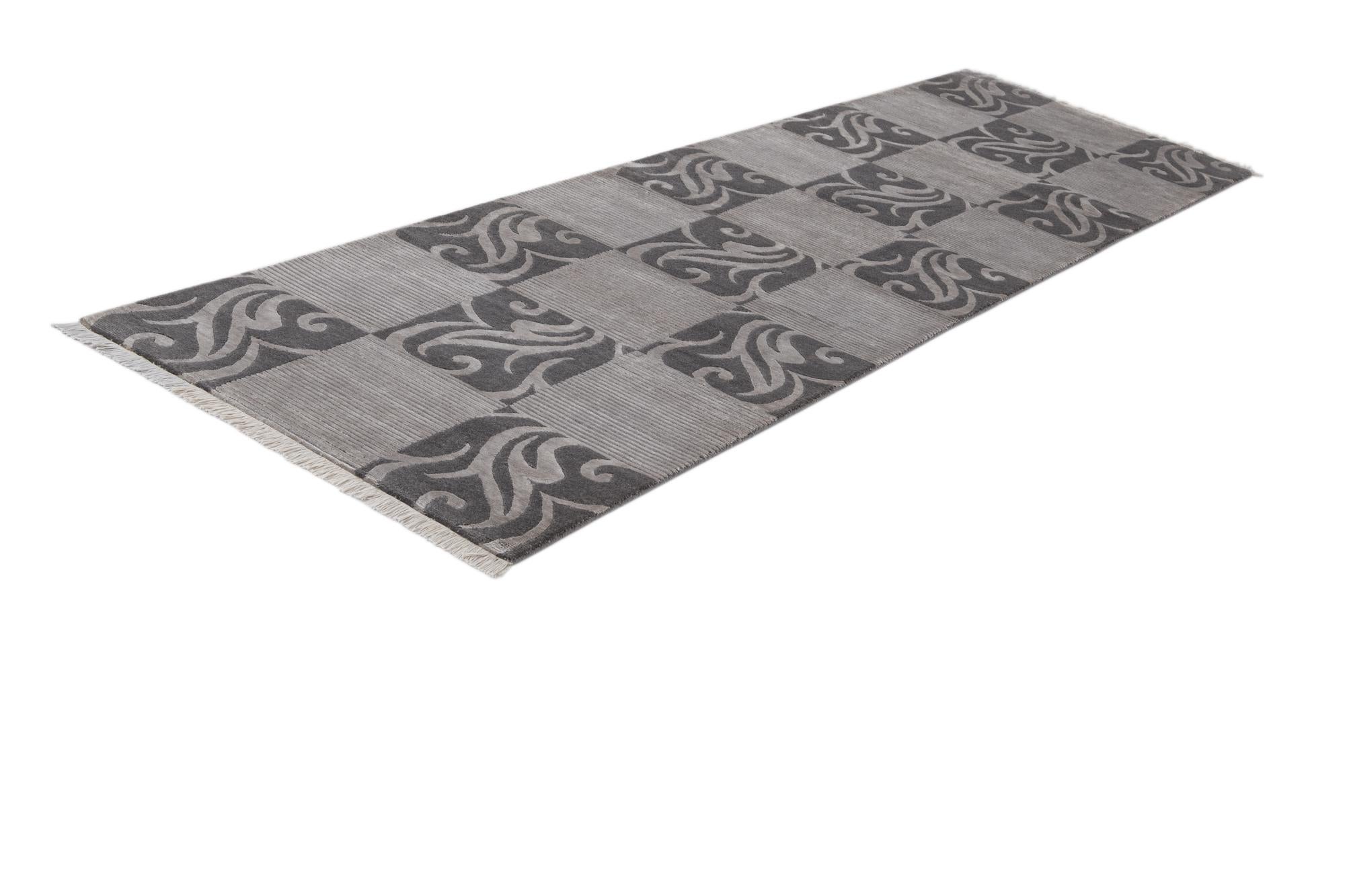 2' 9 x 9' 9 Hand Knotted Darya Wool Runner Rug