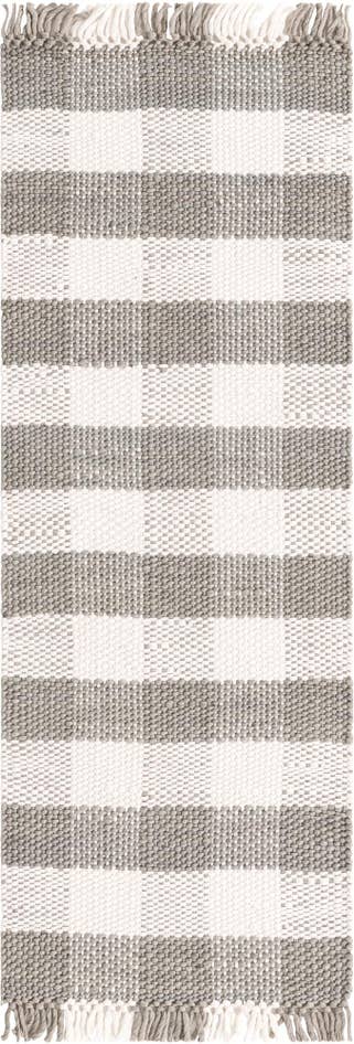 Detail image of 2' x 6' Easy-Clean Eco Plaid Washable Indoor / Outdoor Runner Rug