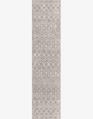 Gray Eco Trellis Runner Rug