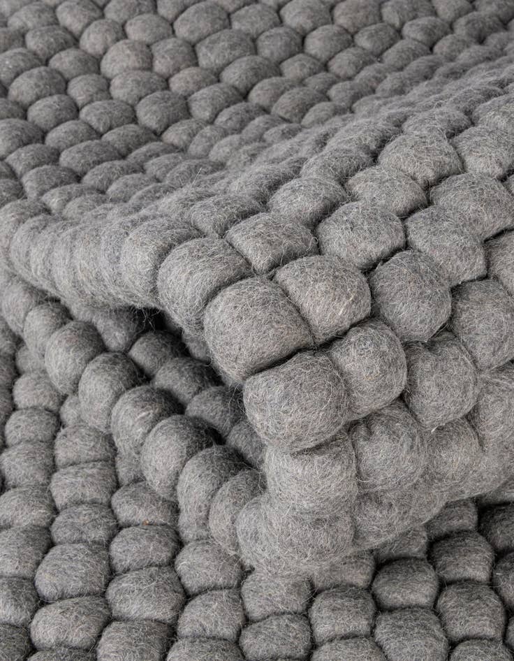 Detail image of 2' x 4' 1 Hand Woven Felt Ball Wool Runner Rug