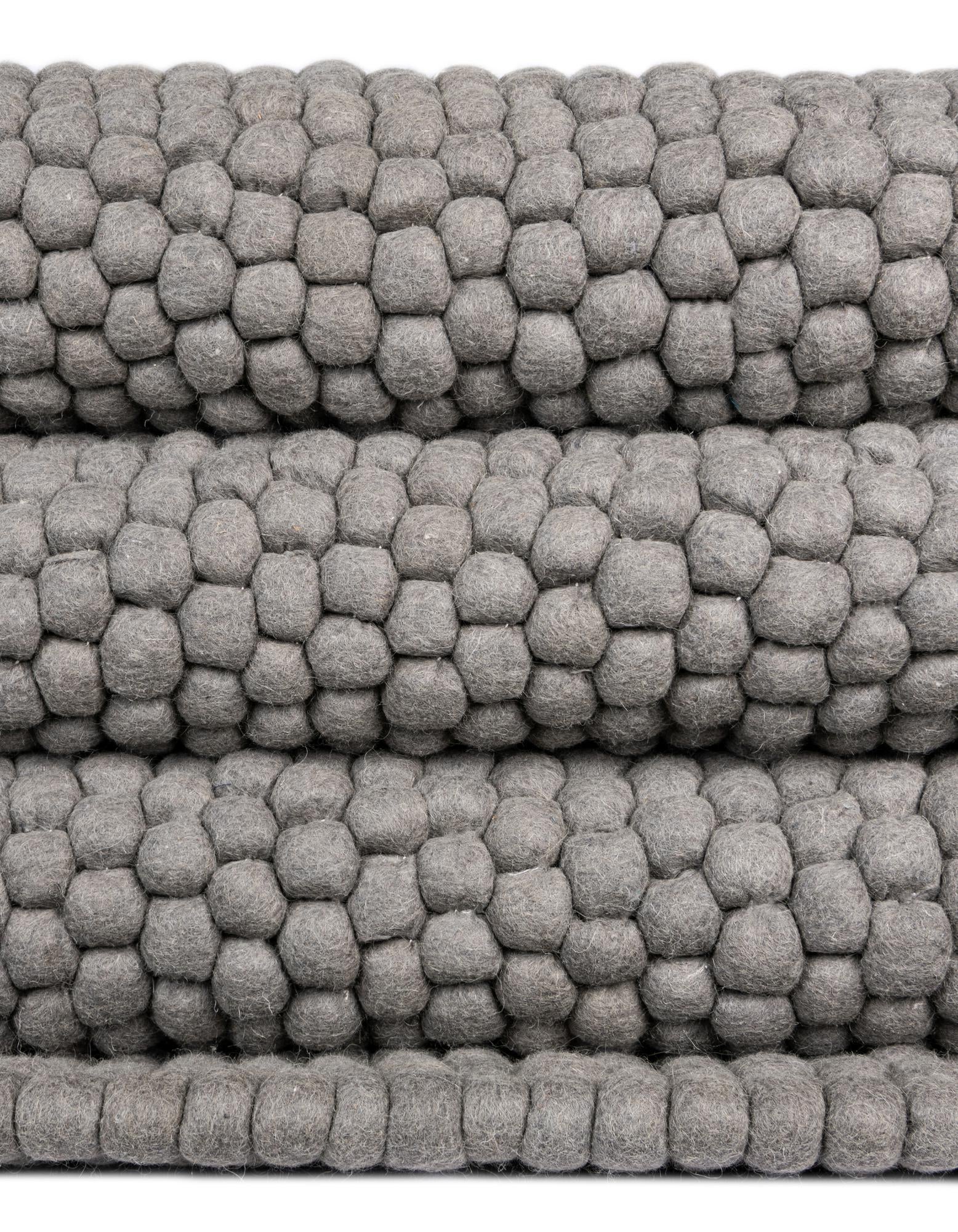 2' x 5' 3 Hand Woven Felt Ball Wool Runner Rug