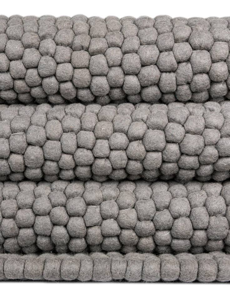 Detail image of 2' x 4' 1 Hand Woven Felt Ball Wool Runner Rug