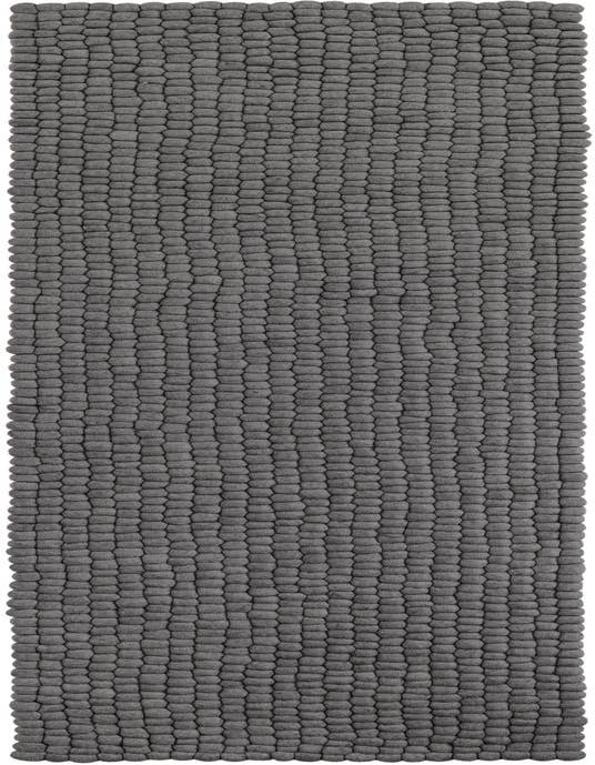 Detail image of 2' 7 x 9' 10 Hand Woven Felt Ball Wool Runner Rug