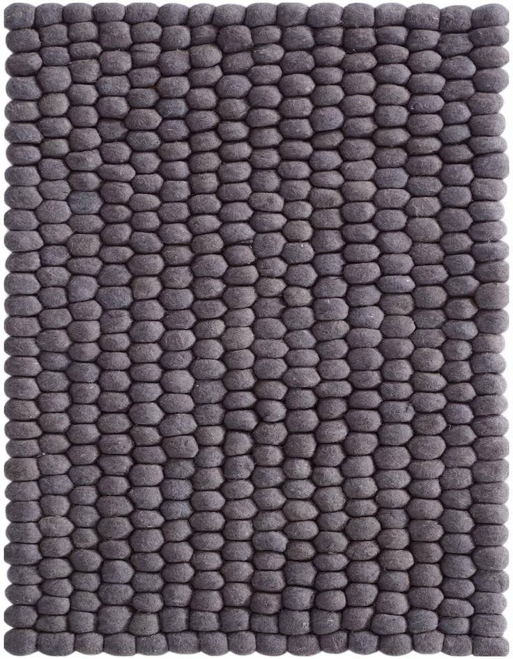 Detail image of 2' x 4' 1 Hand Woven Felt Ball Wool Runner Rug