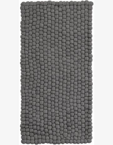 Gray Hand Woven Felt Ball Wool Runner Rug