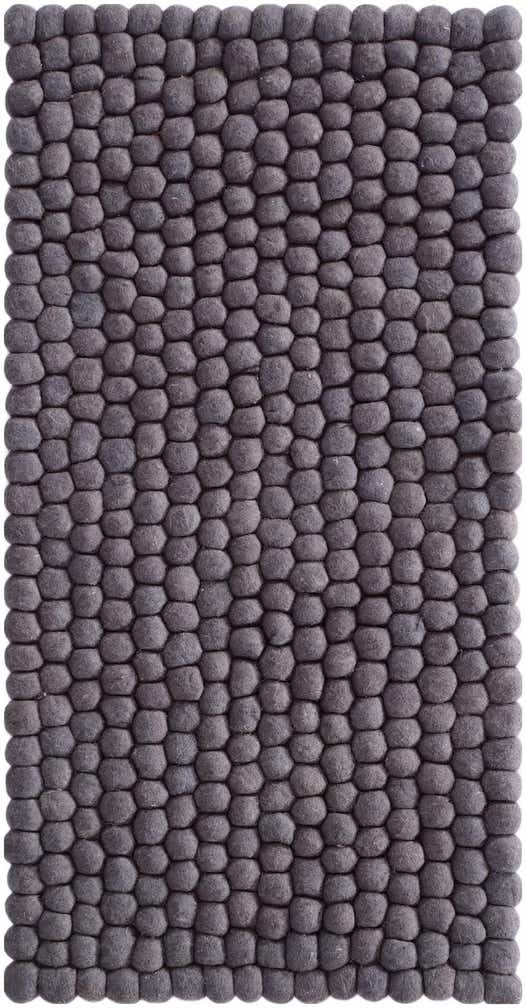 2' x 4' 1 Hand Woven Felt Ball Wool Runner Rug