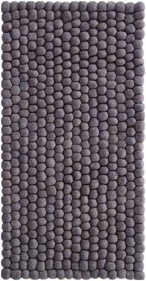 Detail image of 2' x 4' 1 Hand Woven Felt Ball Wool Runner Rug