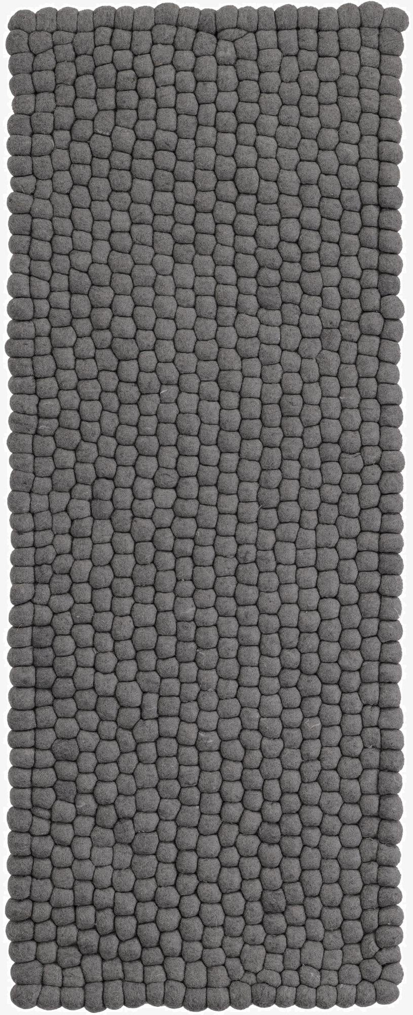 Primary image 60cm x 160cm  Hand Woven Felt Ball Wool Runner Rug