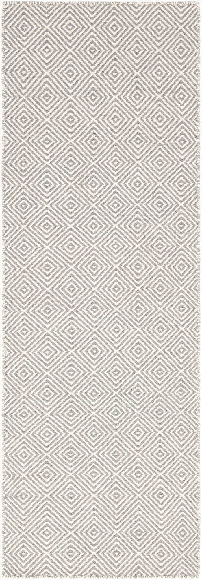 2' x 6' 1  Hand Woven Geo Trellis Flatweave Runner Rug