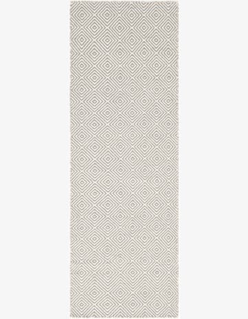 2' x 6' 1 Hand Woven Geo Trellis Flatweave Runner Rug