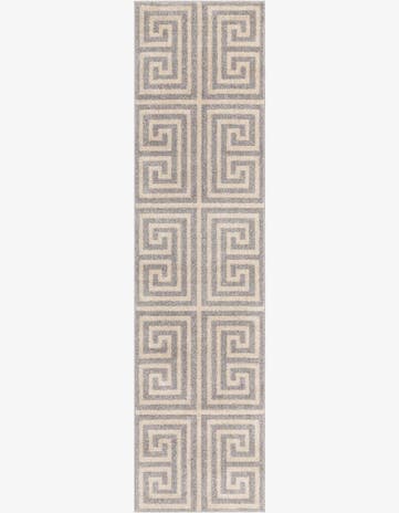 Gray Greek Key Runner Rug