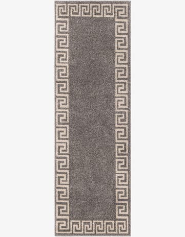 Gray Greek Key Runner Rug