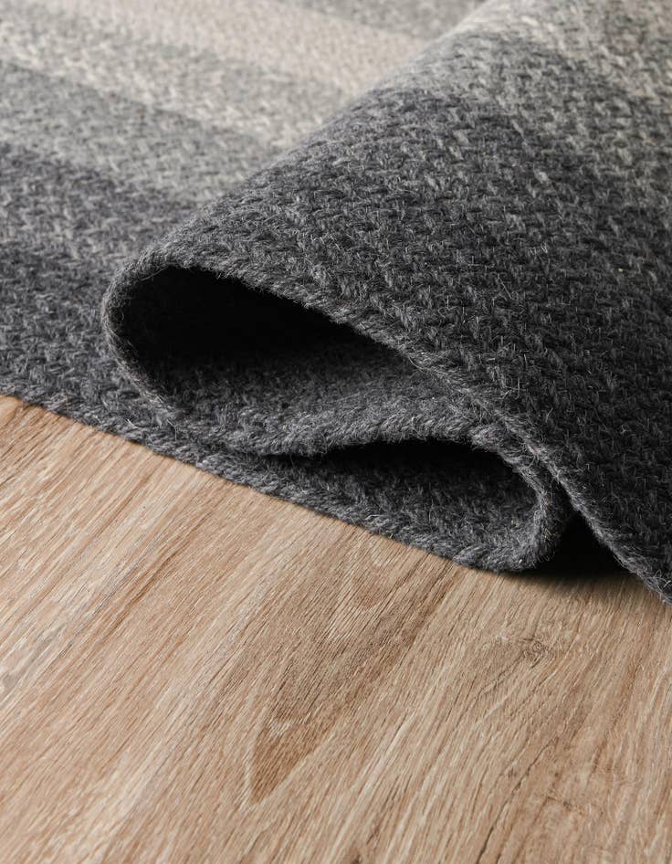 Detail image of 2' x 6' 1 Handmade Hand Braided Wool Runner Rug