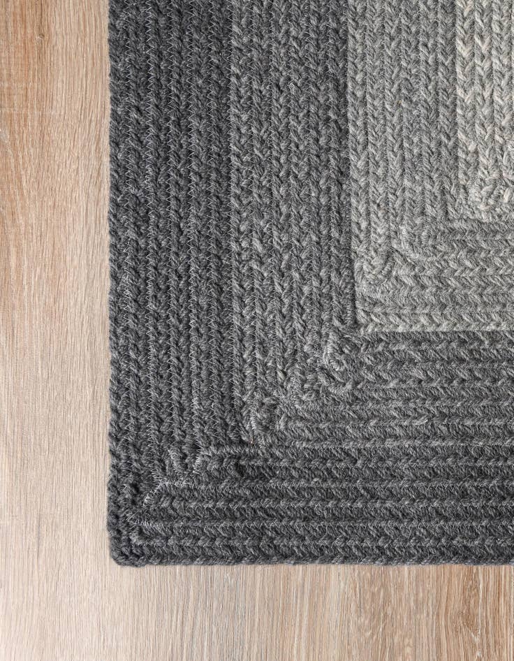 Detail image of 2' x 6' 1 Handmade Hand Braided Wool Runner Rug