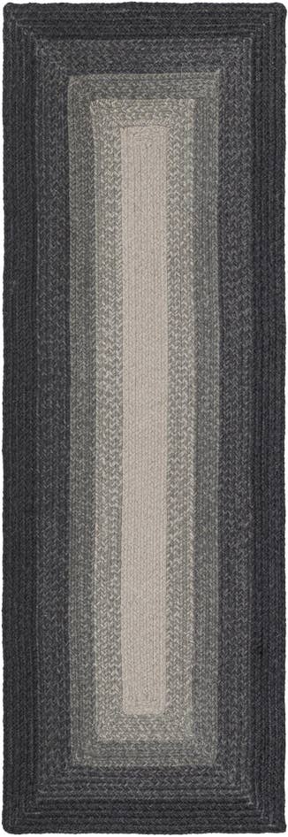 Detail image of 2' x 6' 1 Handmade Hand Braided Wool Runner Rug