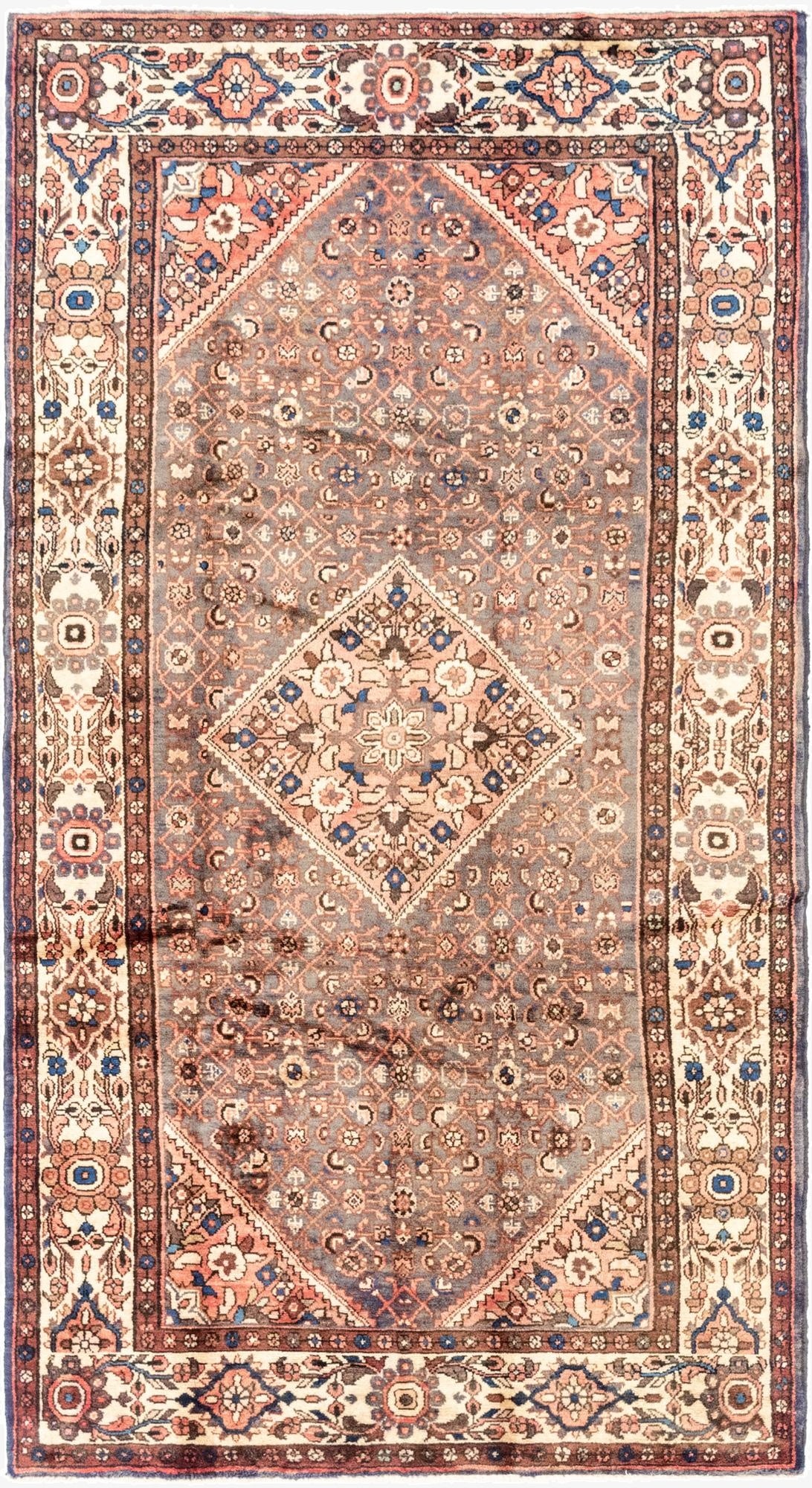 5' 4 x 10' 7  Hand Knotted Hossainabad Persian Wool Runner Rug