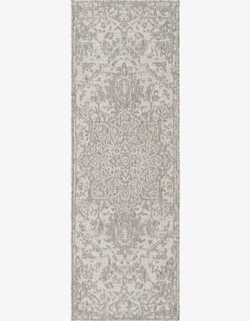 Gray Easy-Clean Jill Zarin Dubai Indoor / Outdoor Runner Rug