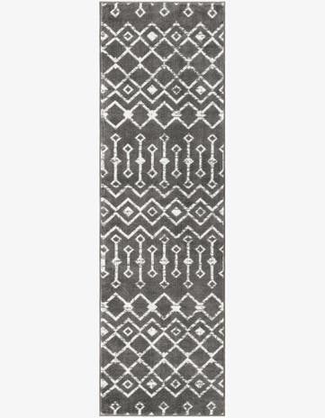 Gray Kasbah Trellis Runner Rug