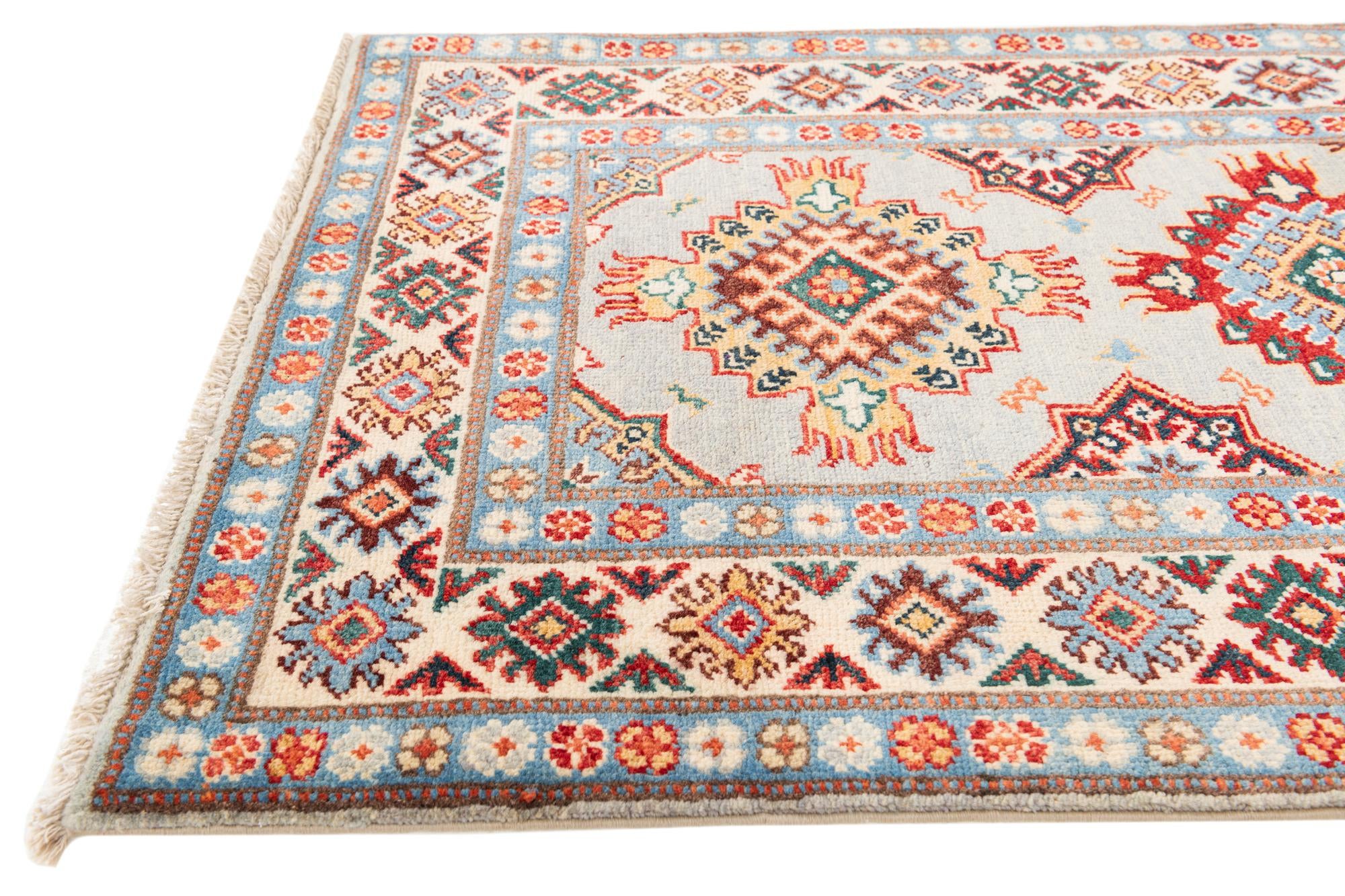 2' 8 x 9' 9 Hand Knotted Kazak Runner Rug