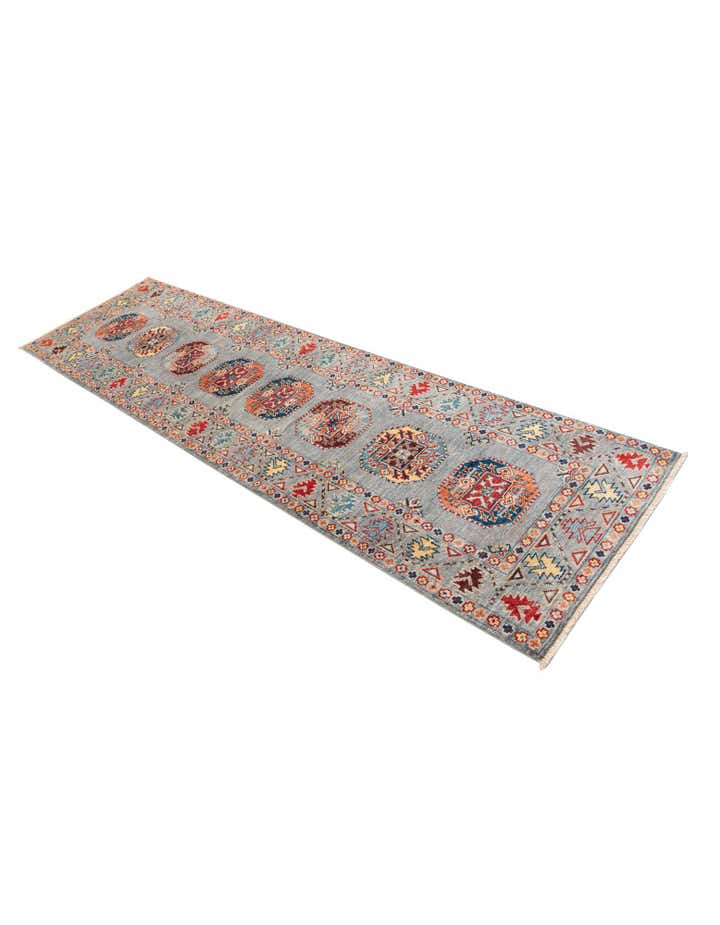 2' 7 x 9' 8 Hand Knotted Kazak Runner Rug