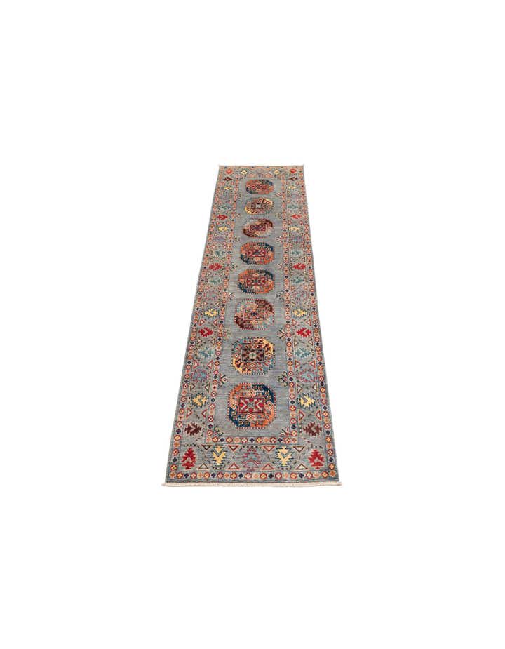 2' 7 x 9' 8 Hand Knotted Kazak Runner Rug
