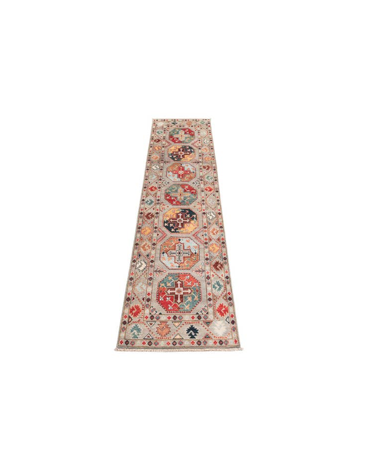 Detail image of 2' 8 x 9' 10 Hand Knotted Kazak Runner Rug