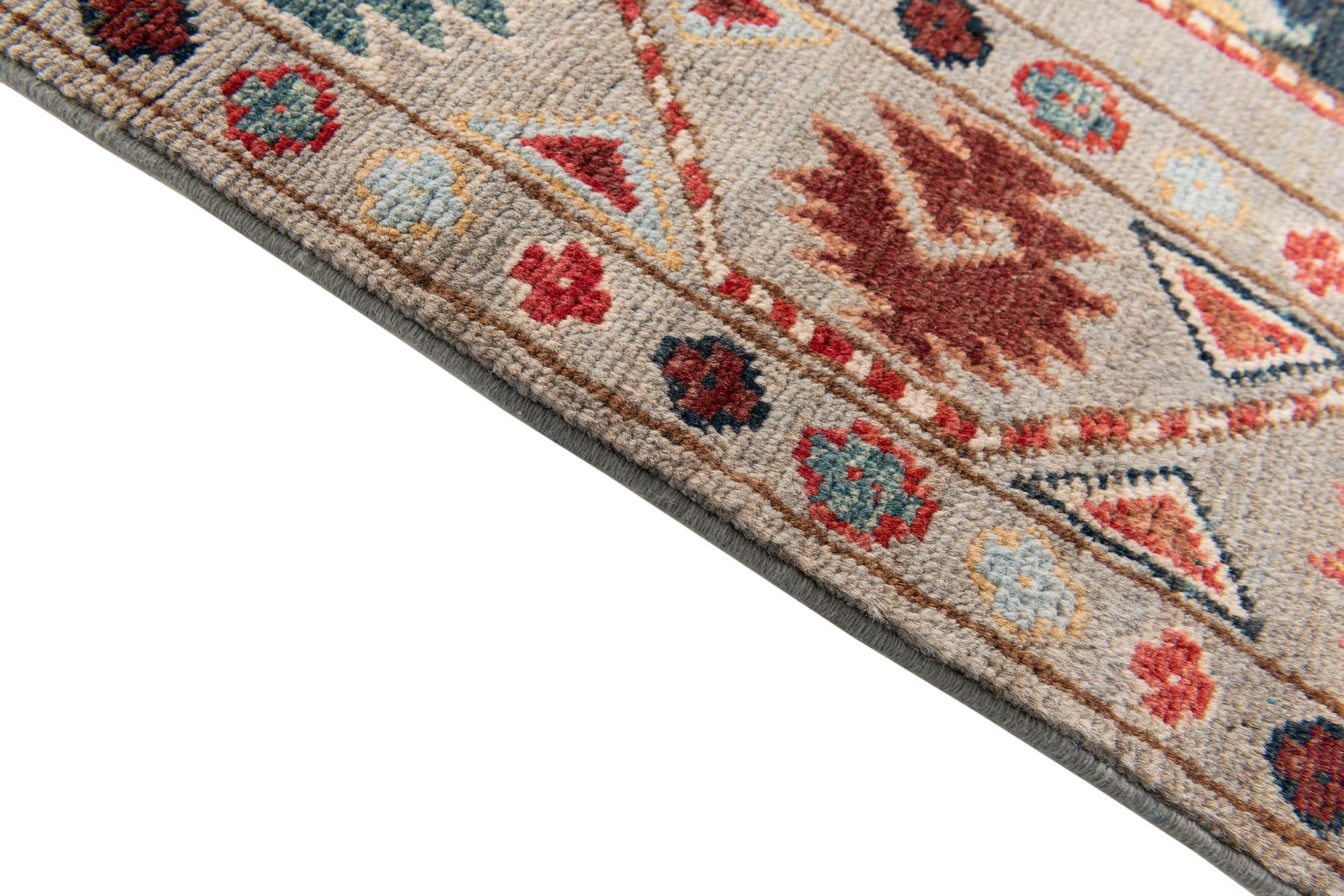 2' 8 x 9' 10 Hand Knotted Kazak Runner Rug