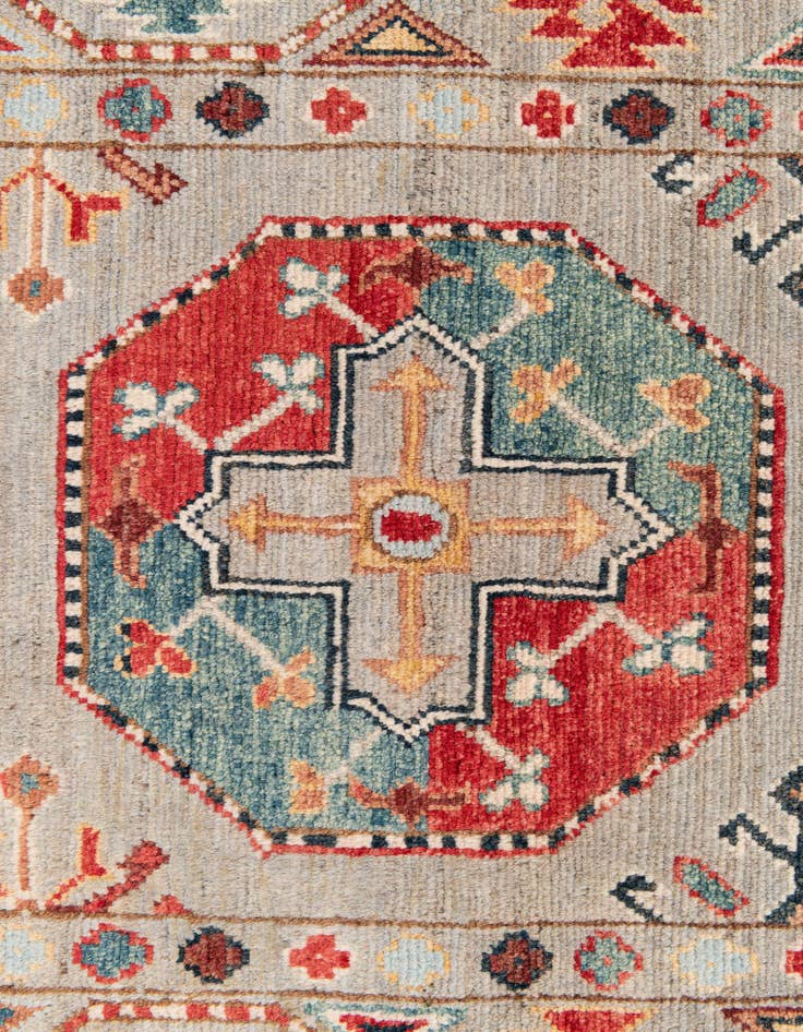 Detail image of 2' 8 x 9' 10  Hand Knotted Kazak Runner Rug