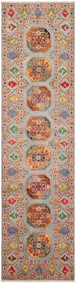 Detail image of 2' 7 x 9' 7 Hand Knotted Kazak Runner Rug