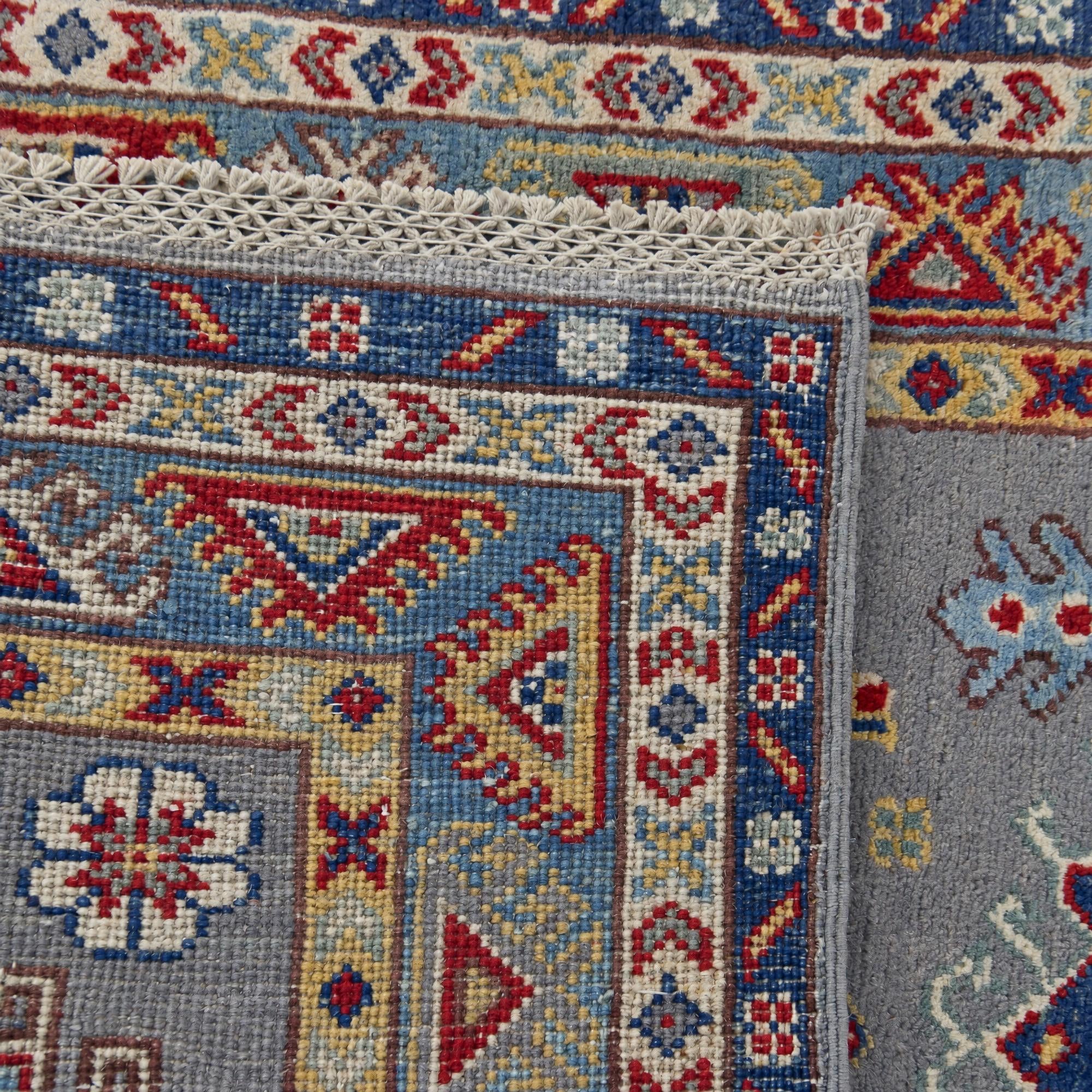 80cm x 285cm Hand Knotted Kazak Runner Rug