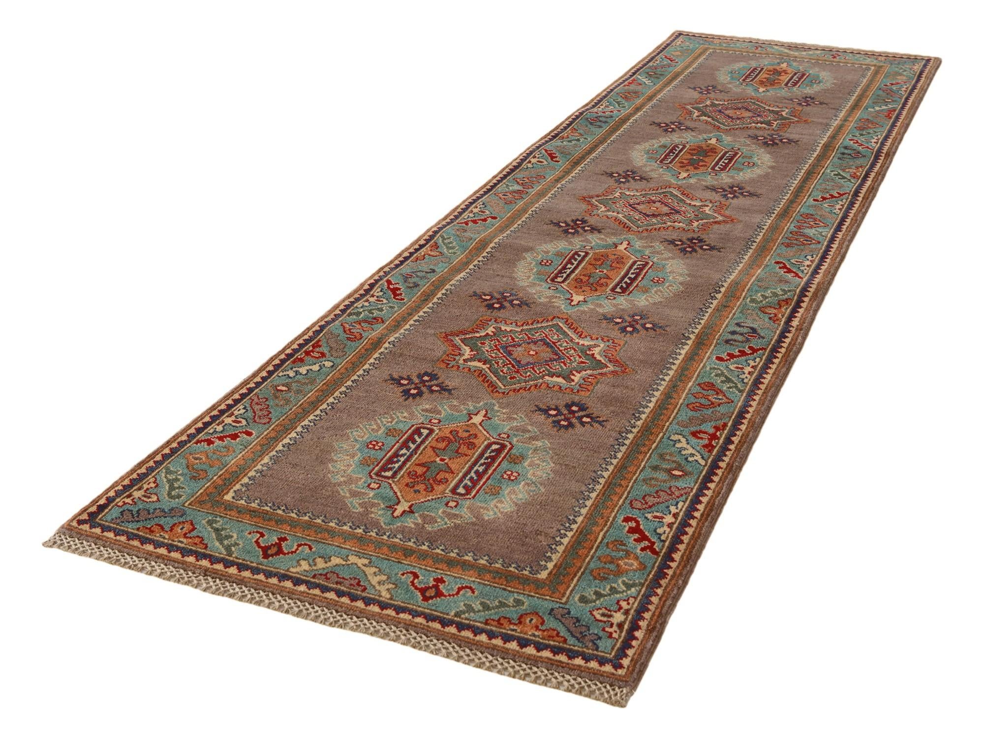 2' 8 x 9' 8 Hand Knotted Kazak Runner Rug