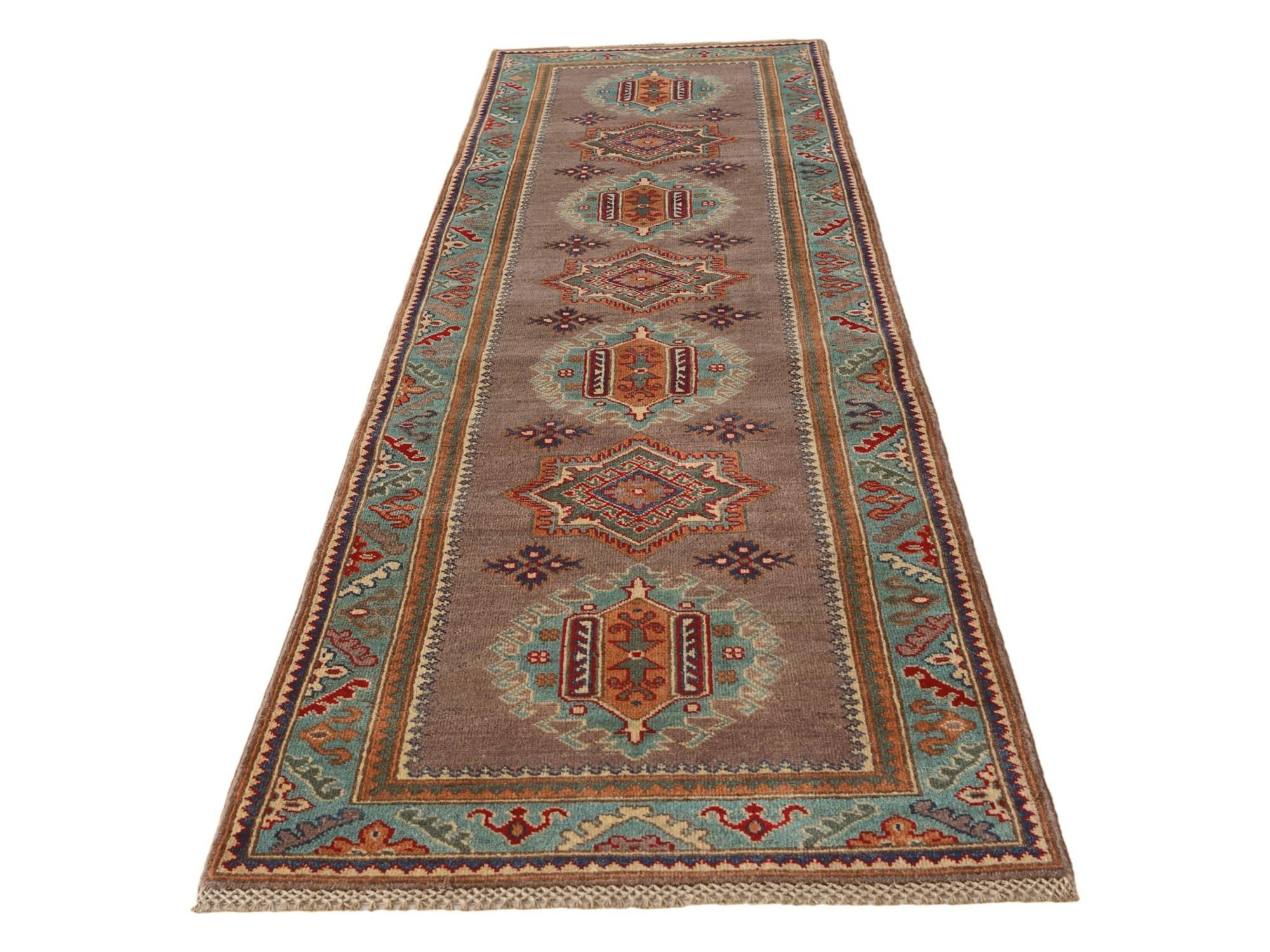 2' 8 x 9' 8 Hand Knotted Kazak Runner Rug
