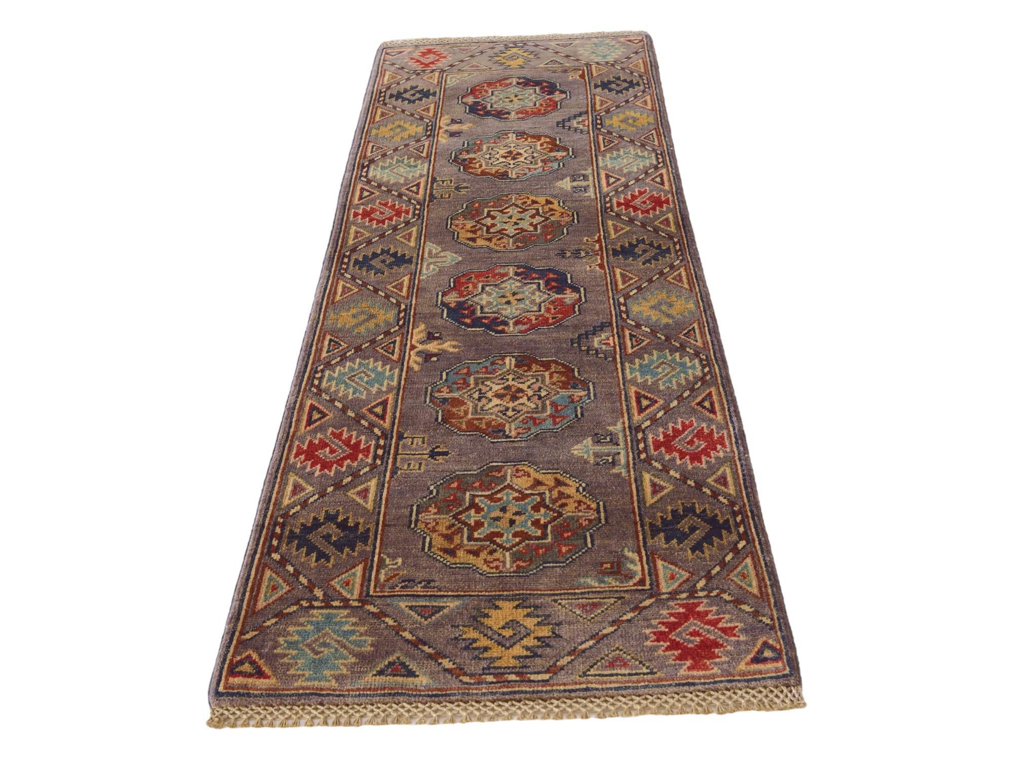2' x 5' 8 Hand Knotted Kazak Runner Rug