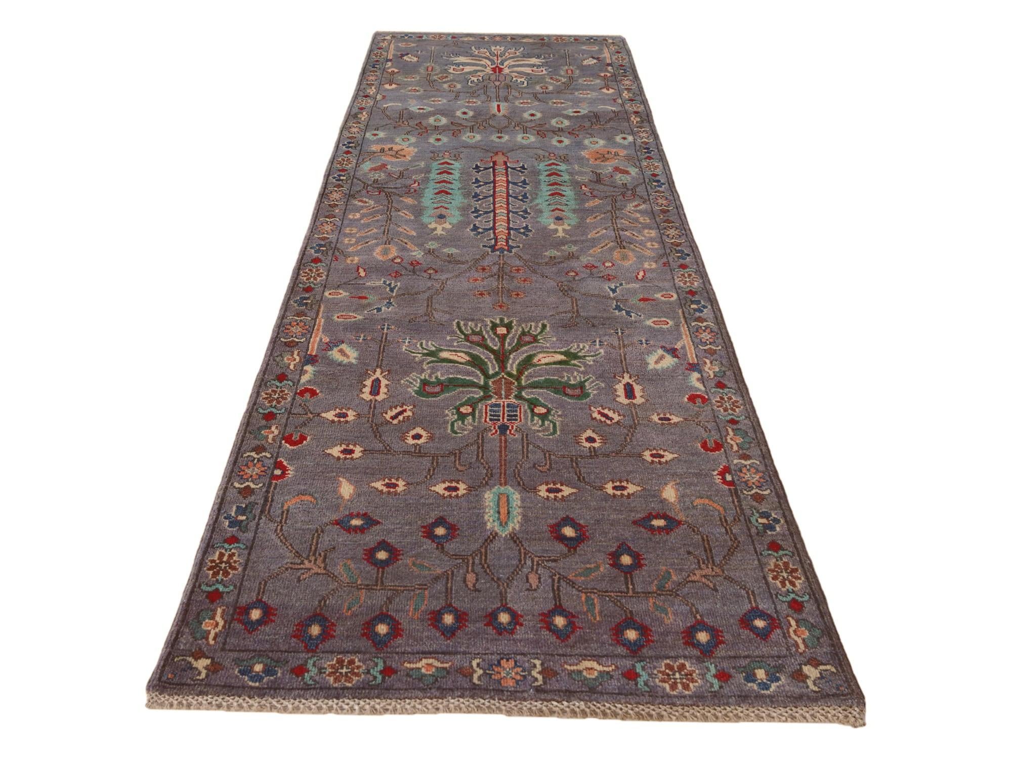 2' 9 x 9' 8 Hand Knotted Kazak Runner Rug