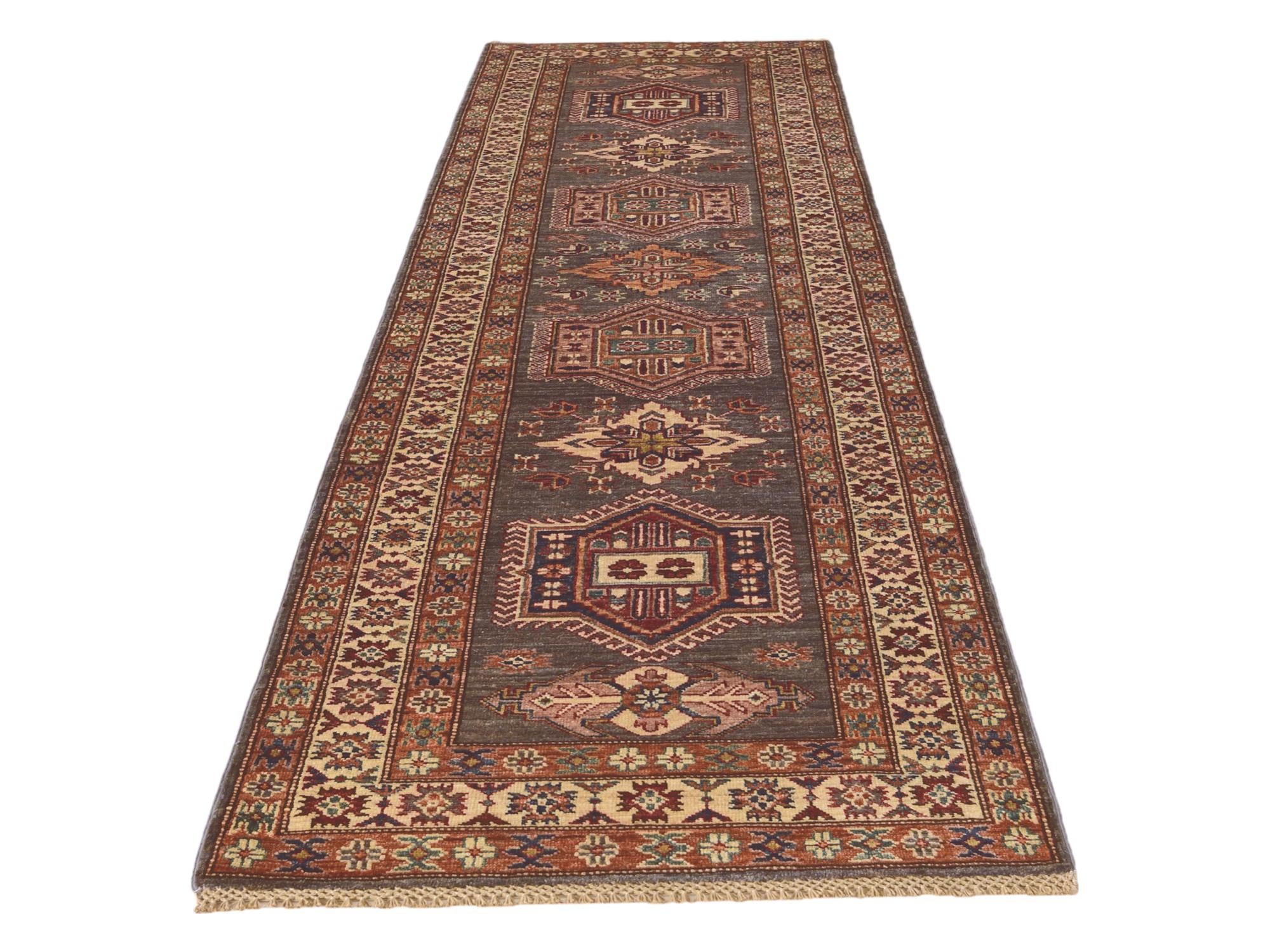 2' 10 x 9' 6 Hand Knotted Kazak Runner Rug