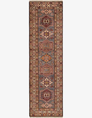 2' 10 x 9' 6 Hand Knotted Kazak Runner Rug