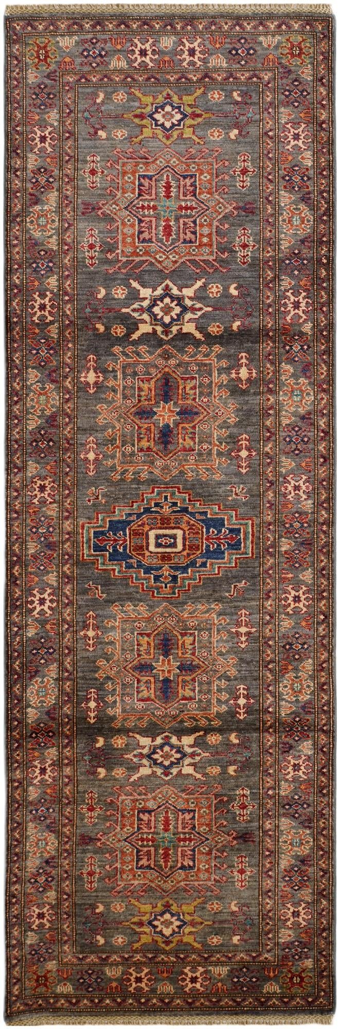 2' 9 x 8' 4 Hand Knotted Kazak Runner Rug