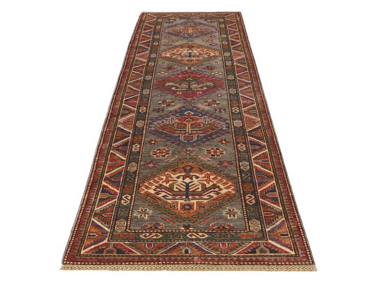 Detail image of 2' 9 x 8' 10 Hand Knotted Kazak Runner Rug