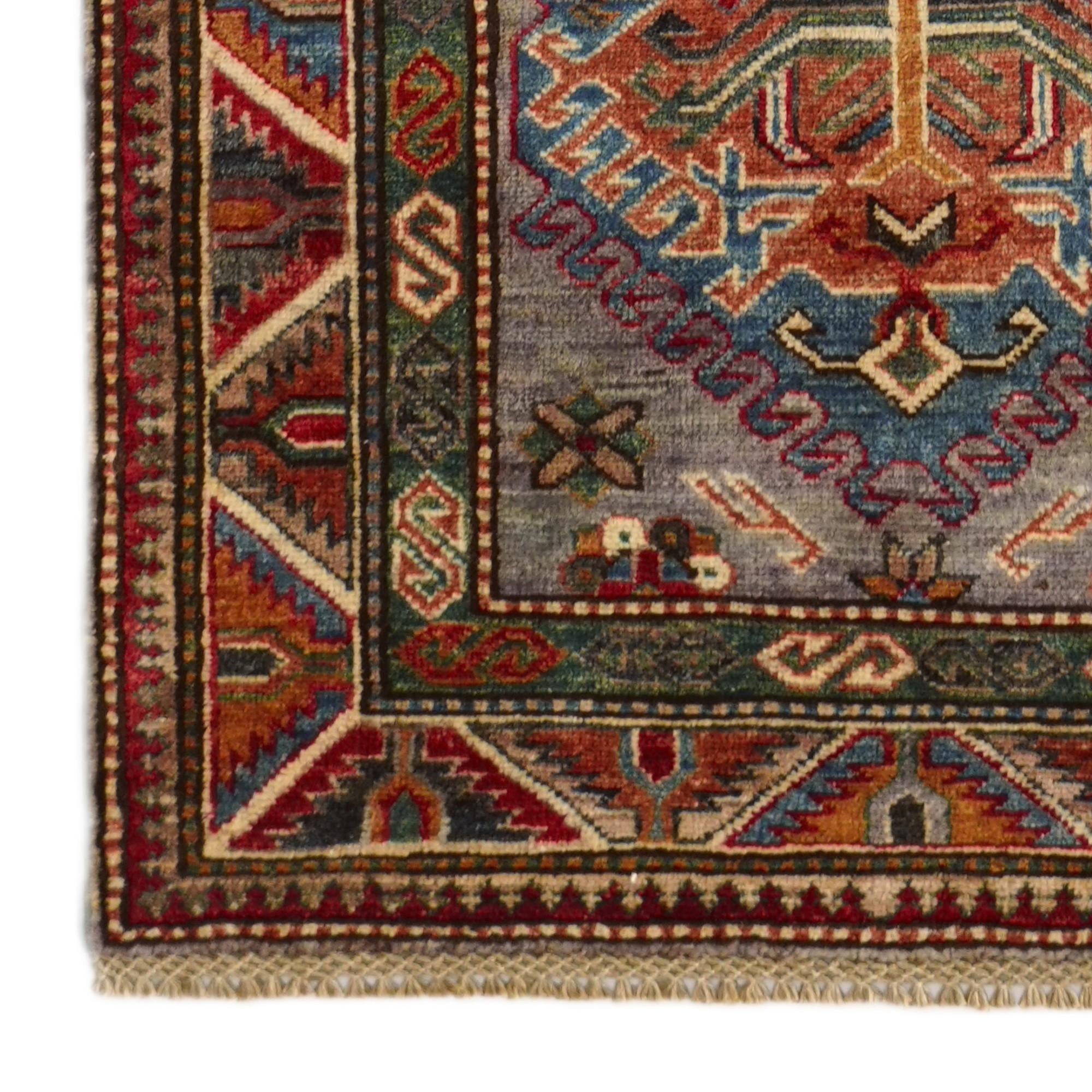 2' 9 x 8' 10 Hand Knotted Kazak Runner Rug