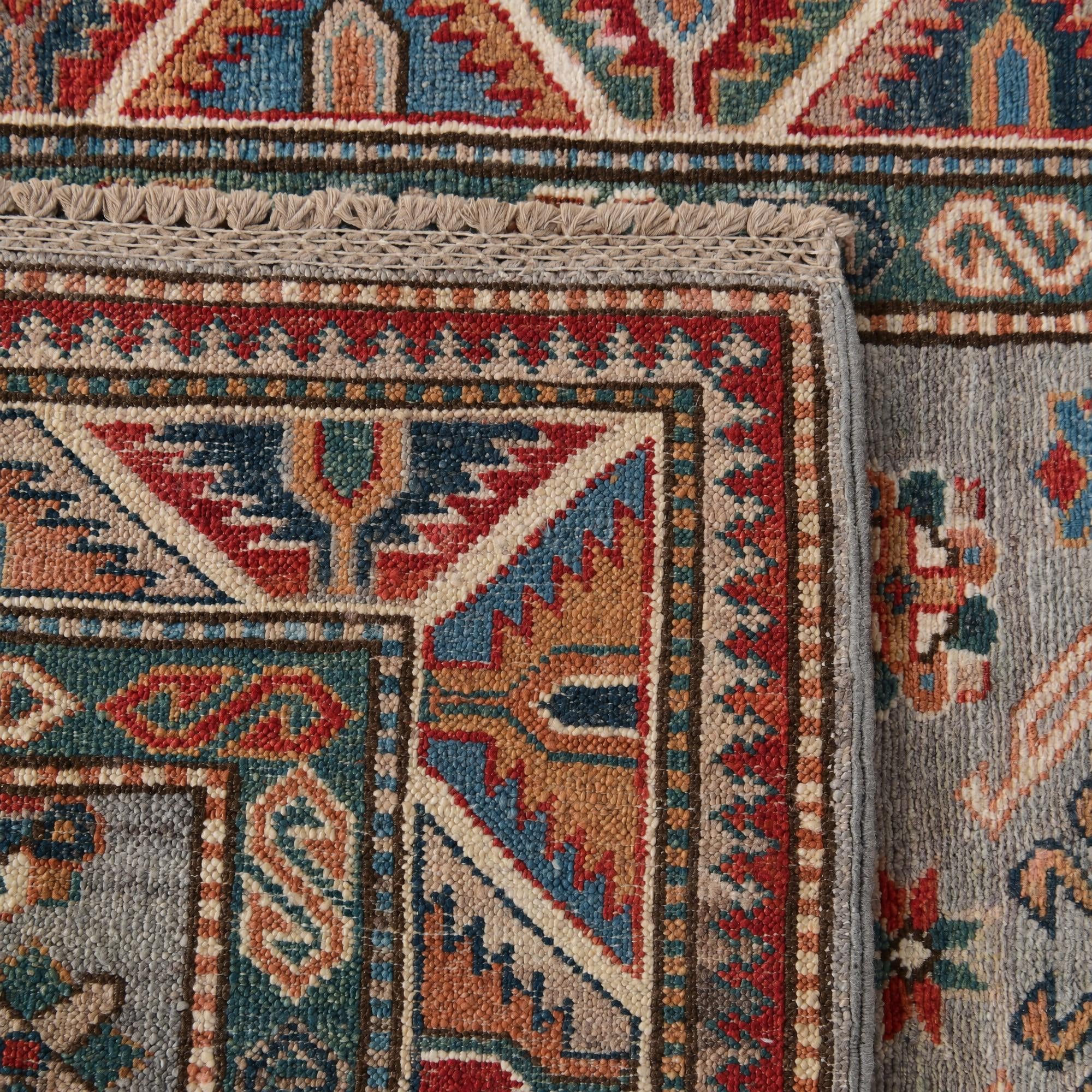 85cm x 270cm Hand Knotted Kazak Runner Rug