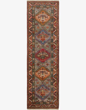 2' 9 x 8' 10 Hand Knotted Kazak Runner Rug