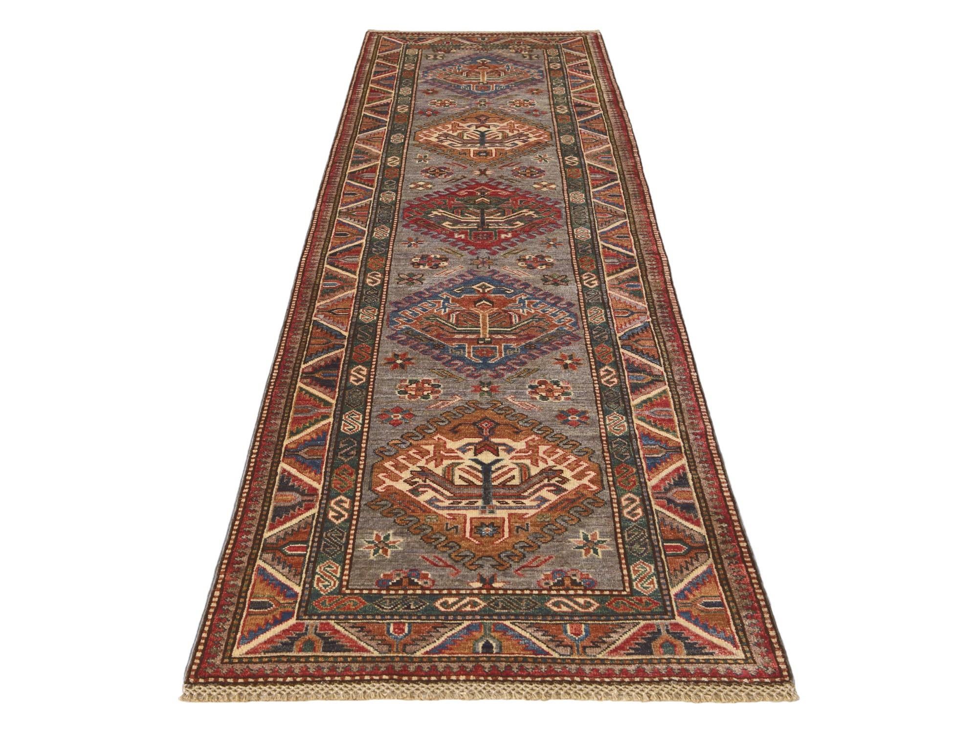 2' 8 x 8' 10 Hand Knotted Kazak Runner Rug